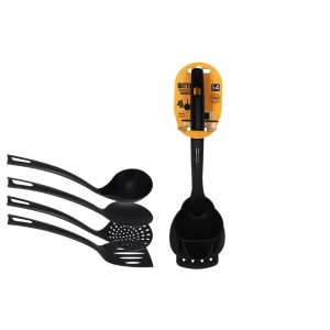 SET 4 UTENSILIOS NYLON NEGRO QUTTIN