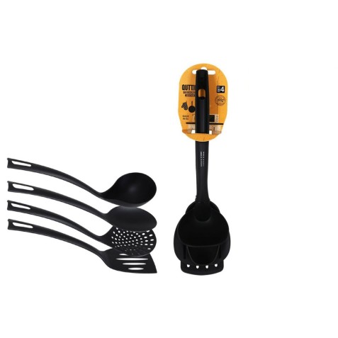 SET 4 UTENSILIOS NYLON NEGRO QUTTIN