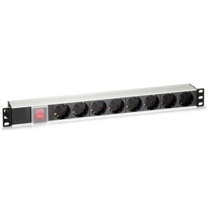 REACONDICIONADA REGLETA PDU RACK 19" 8 TOMAS + INTERRUPTOR ALUMINIO CROMAD