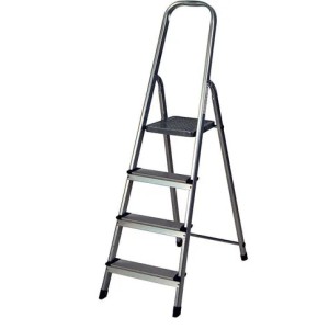 ESCALERA METÁLICA 4 PELDAÑOS GRIS...