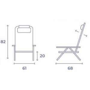SILLA PLEGABLE 5 POSICIONES ALUMINIO...