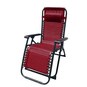 TUMBONA PLEGABLE BURDEOS DE ACERO CON...