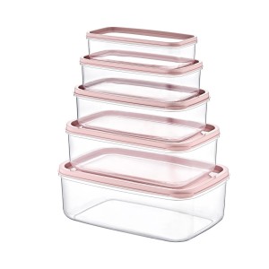 SET 5 TUPPER RECTANGULARES ROSA...