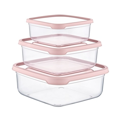 SET 3 TUPPER CUADRADOS ROSA...
