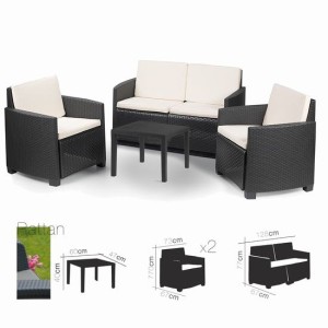 SET DE JARDIN 4 PLAZAS + MESA CENTRO...