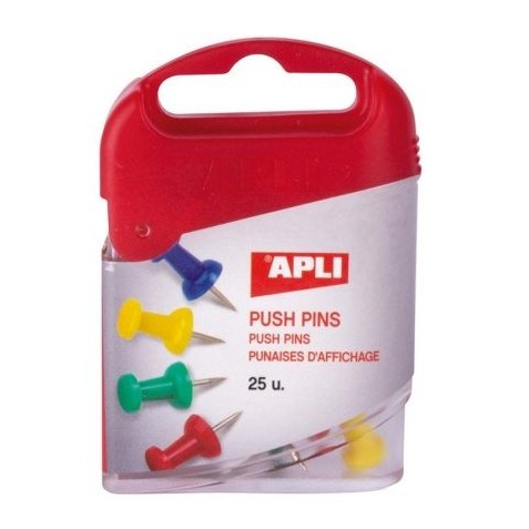 CAJA 25 CHINCHETAS APLI COLORES SURTIDOS