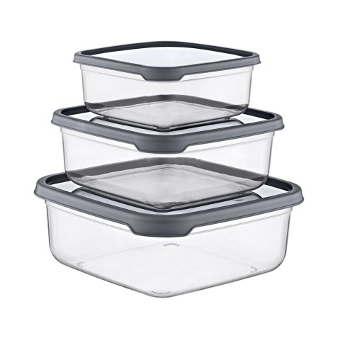 SET 3 TUPPER CUADRADOS GRIS...