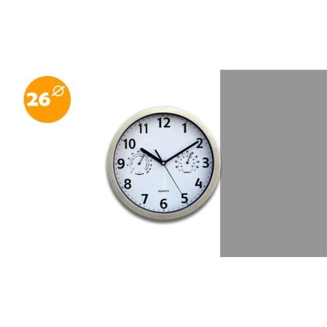 RELOJ CON HIGROM + TERMÓMETRO 26CM...