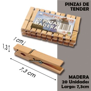 TRABA / PINZA TENDER LA ROPA MADERA 20 PIEZAS