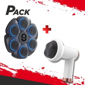 MAQUINA DE BOXEO INTELIGENTE CON MUSICA SF02 XO + PISTOLA DE MASAJE XO