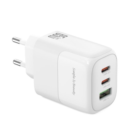 CARGADOR 2X TIPO C + USB 65W CARGA...