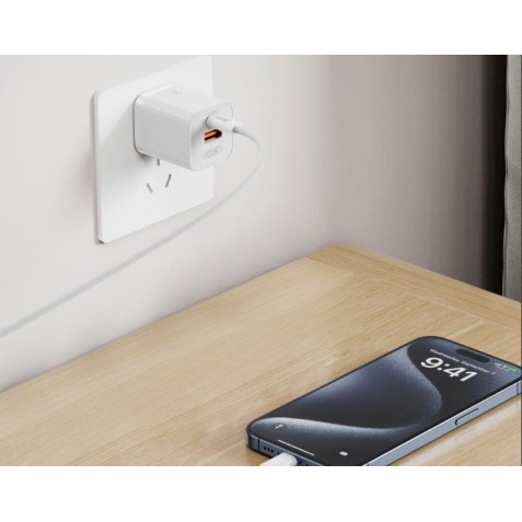 CARGADOR USB+USB-C 30W L149 BLANCO XO
