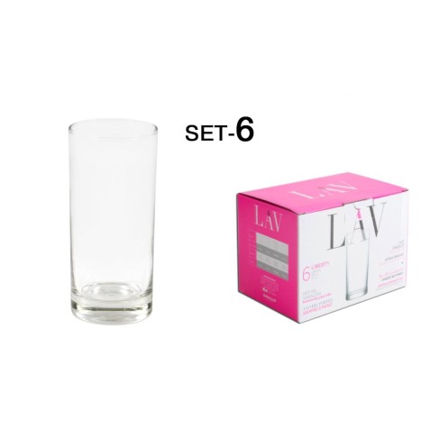 SET 6 VASOS AGUA CRISTAL 295CC LIBERTY