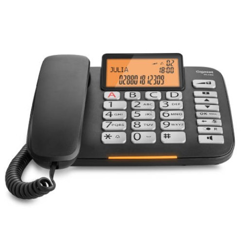 TELEFONO FIJO DL580 NEGRO GIGASET