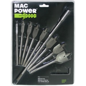 JUEGO 10 PCS BROCAS ALETAS MADERA MAC POWER