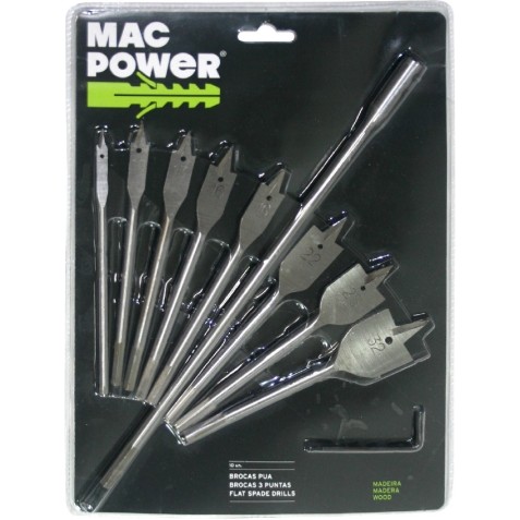 JUEGO 10 PCS BROCAS ALETAS MADERA MAC...