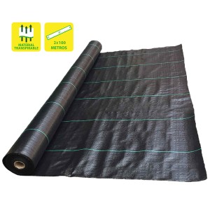 MALLA ANTIHIERBAS NEGRA 100GR 2X100M...