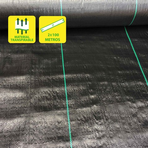 MALLA ANTIHIERBAS NEGRA 100GR 2X100M...