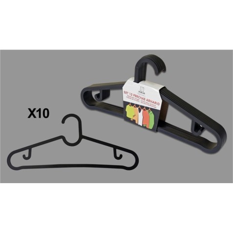 SET 10 PERCHAS NEGRAS PLASTICAS
