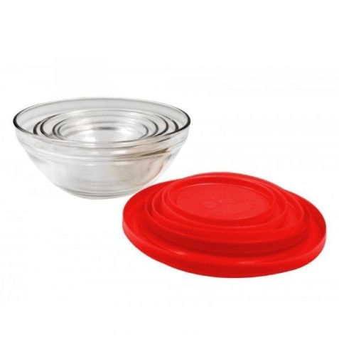 PACK 5 BOLES DE CRISTAL CON TAPA ROJO...