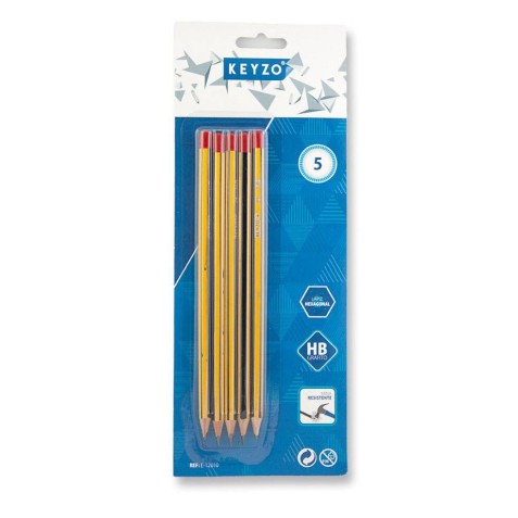 PACK 5 LÁPICES GRAFITO KEYZO