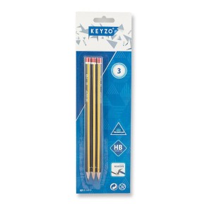 PACK 3 LÁPICES GRAFITO TRIANGULAR KEYZO