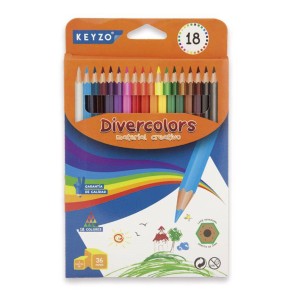 ESTUCHE 18 LÁPICES DE COLORES DIVERCOLORS KEYZO