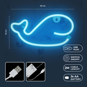 LAMPARA DECORATIVA NEON LED WHALE...