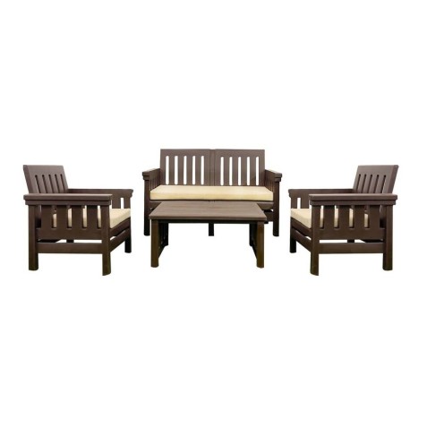 CONJUNTO DE JARDIN PALMA MARRON MESA...