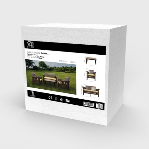 CONJUNTO DE JARDIN PALMA MARRON MESA...