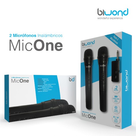 PACK 2 MICROFONOS INALAMBRICOS MICONE...