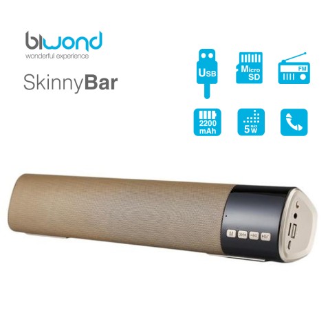 BARRA DE SONIDO 10W SKINNYBAR ORO BIWOND