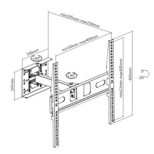 SOPORTE CON BRAZO TV LED, LCD 32"-65"...