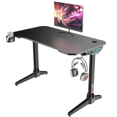 MESA GAMING PRO700 FIBRA CARBONO LUZ...