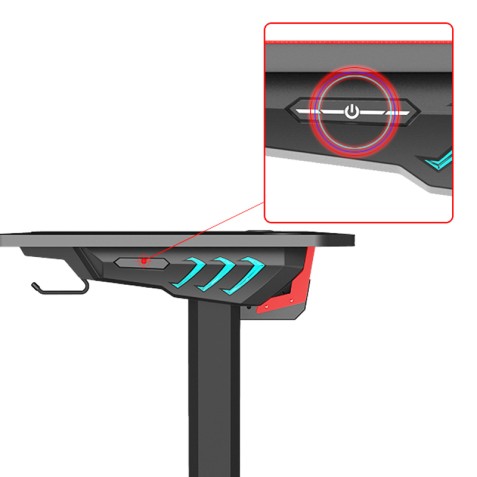 MESA GAMING PRO700 FIBRA CARBONO LUZ...