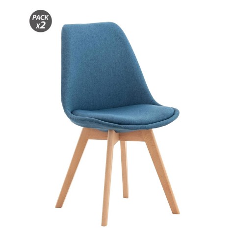 PACK 2 SILLAS DESIGN D400 TELA AZUL...
