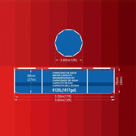 PISCINA TUBULAR 3,6 X 0,76 M iWORK