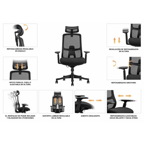 REACONDICIONADA SILLA OFICINA GAMA...