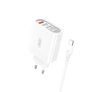 CARGADOR DE CORRIENTE L100 4XUSB + CABLE 2.4A TIPO C XO