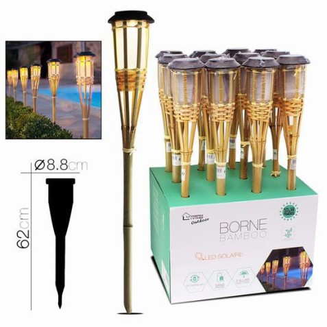 ANTORCHA SOLAR DE BAMBUN 60CM URBAN...