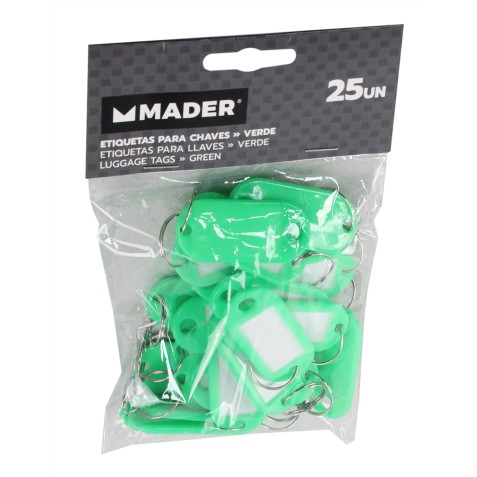 ETIQUETAS PARA LLAVES VERDE 25 Udes....