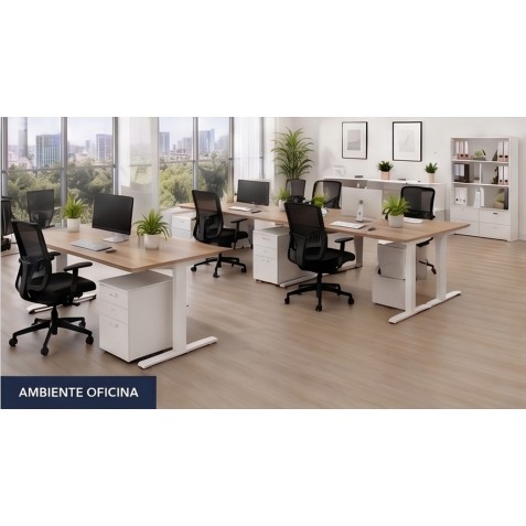 MESA DE OFICINA 160X80X75CM NOGAL CROMAD
