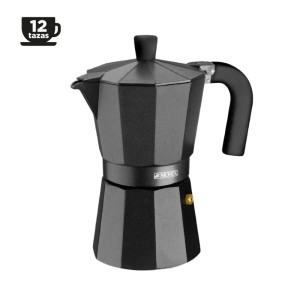 CAFETERA ALUMINIO 12 TAZAS VITRO NOIR...