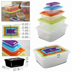 PACK 5 TUPPER PLASTICOS APILABLES...