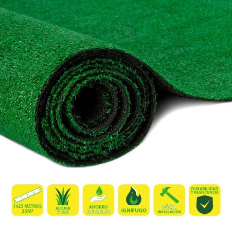 CESPED ARTIFICIAL 1X25 METROS 7MM...