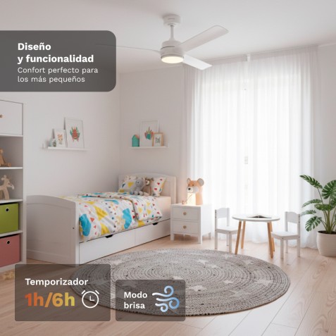 VENTILADOR DE TECHO 30W 52" CON LED Y...