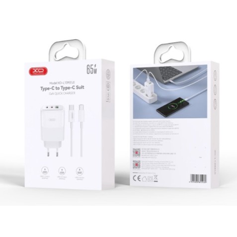 CARGADOR 2X TIPO C + USB 65W CARGA...