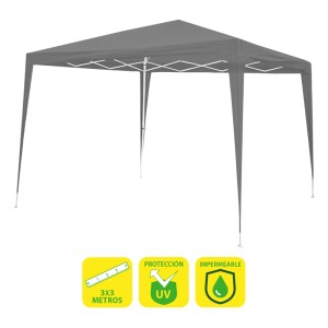 REACONDICIONADA CARPA ACERO RAFIA 3X3 METROS GRIS SUNGARDEN