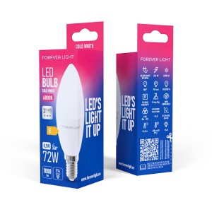 BOMBILLA LED C37 | 8.5W | 1000LM | E14 | LUZ FRIA FOREVER