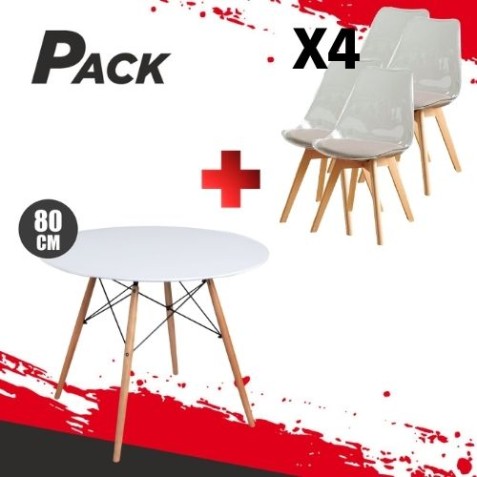 MESA REDONDA DESIGN D500 80CM BLANCA...